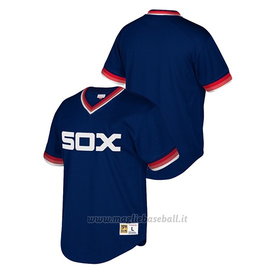 Maglia Baseball Uomo Chicago White Sox Cooperstown Collection Mesh Wordmark V-neck Blu